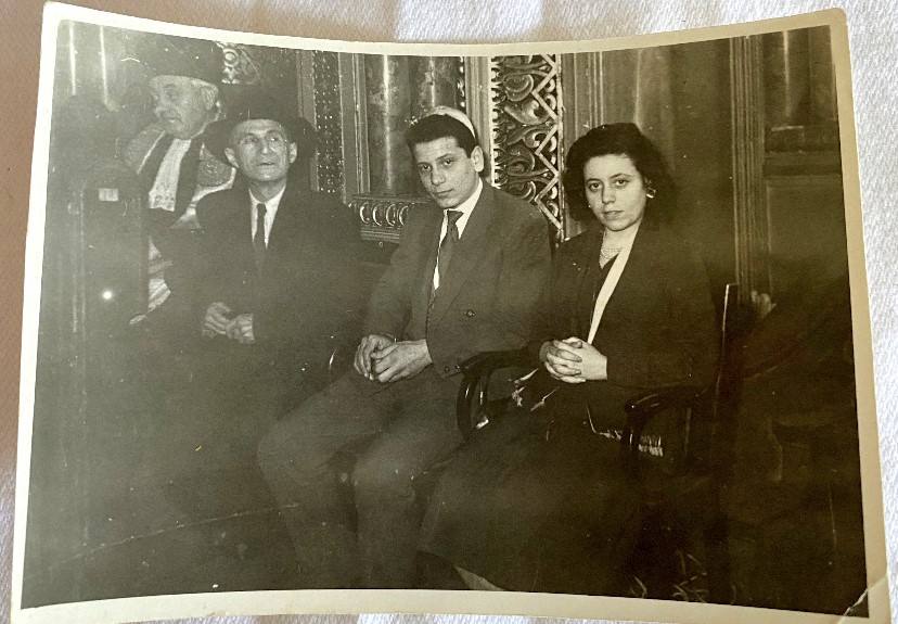 My dad and aunt attending my uncle’s bar mitzvah, Choral Synagogue, Bucharest, Romania 