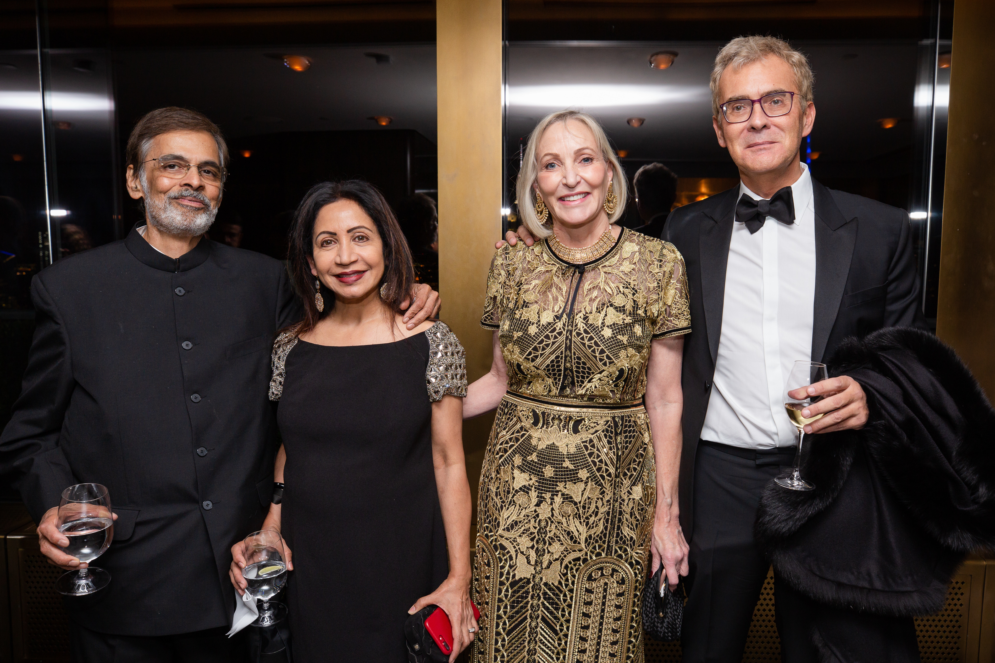 From left to right: Vijay and Nanda Anand, Heather Lenkin, Pierre Valentin (photo: Liz Ligon)