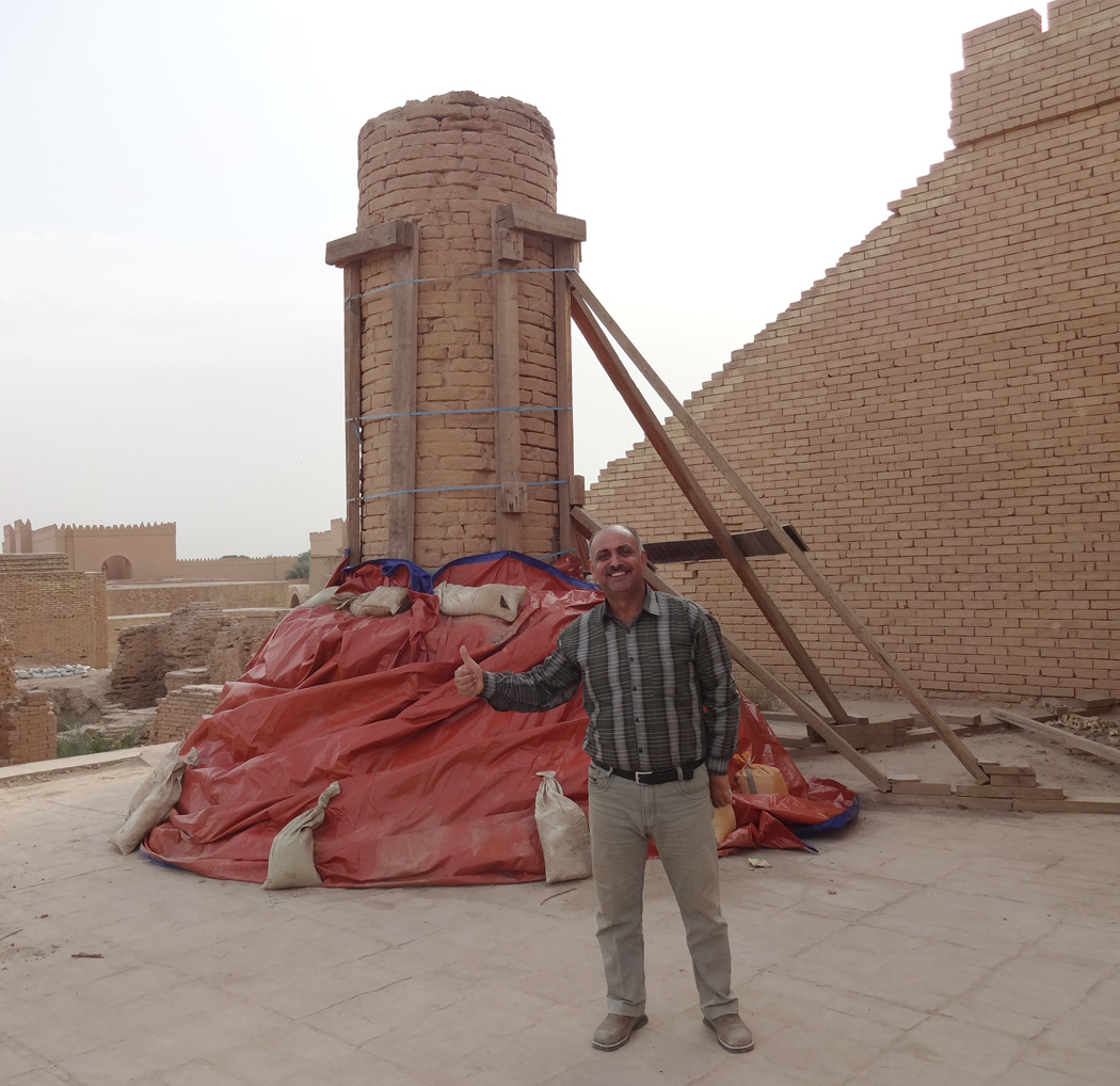 Dhafer Musa gives a thumbs up on the bracing the Madoura Cylinder