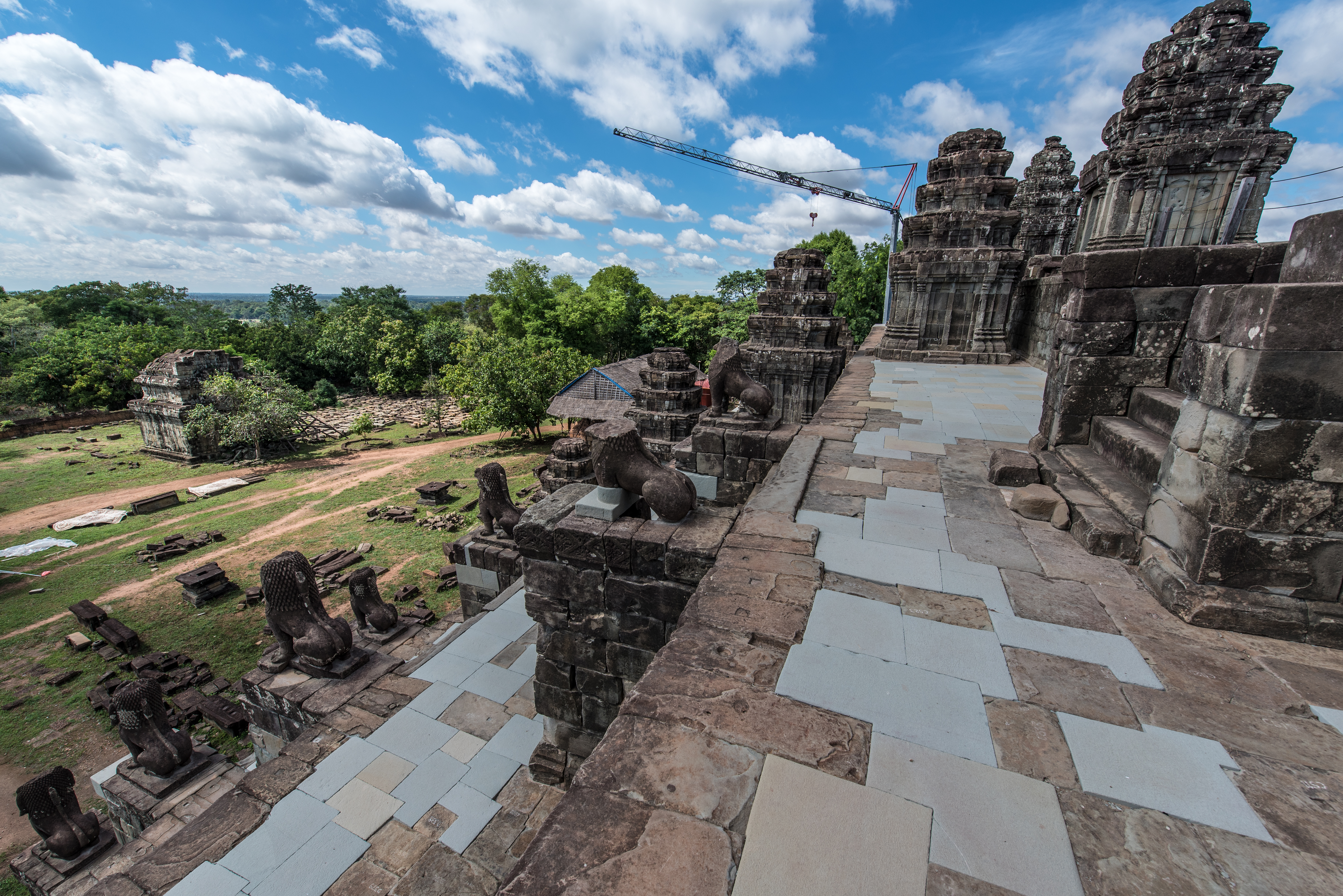 A view of the conserved eastern half of Phnom Bakheng. Photo by Amine Birdouz.