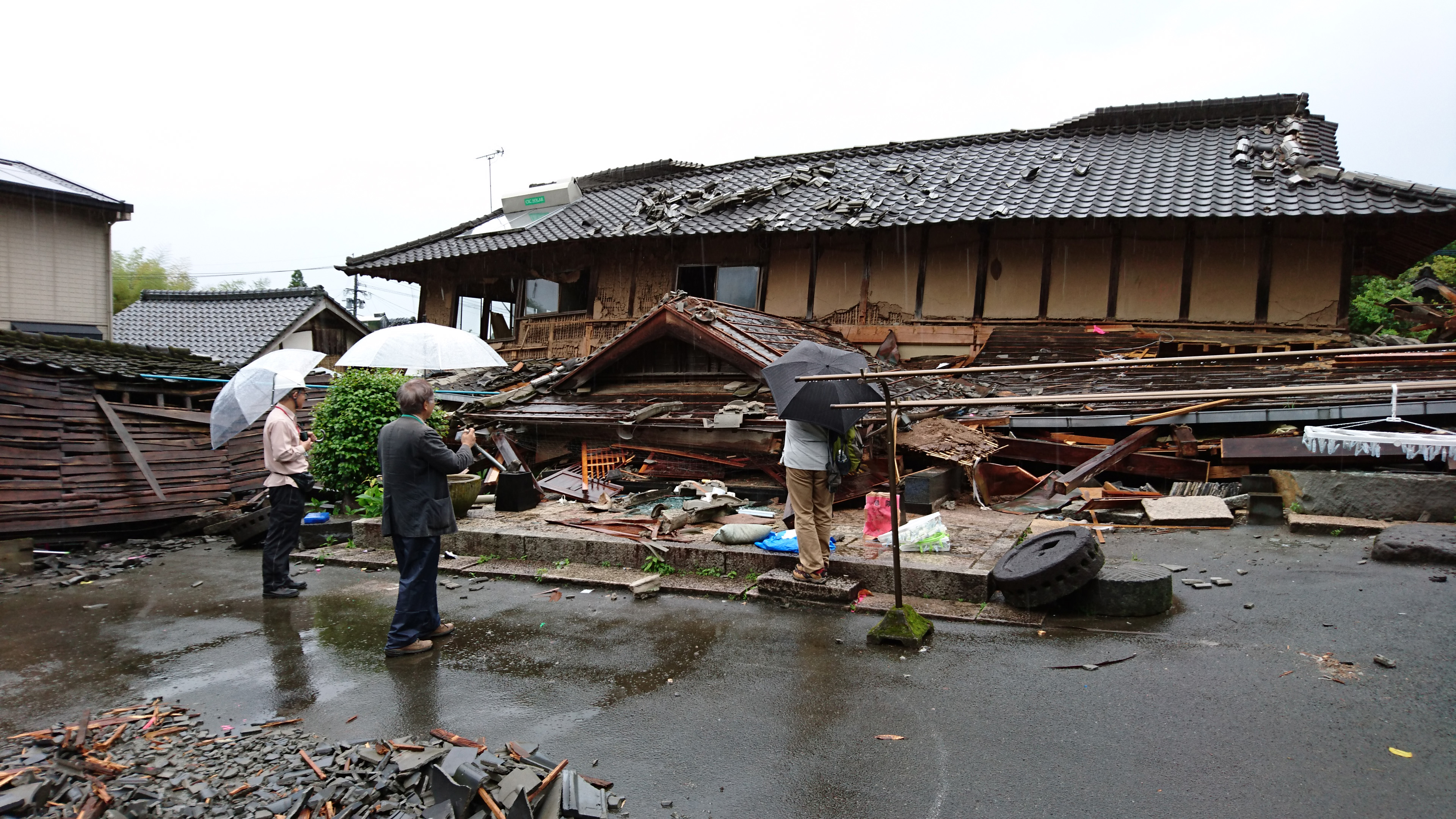 Damaged house in Nishihara Village
