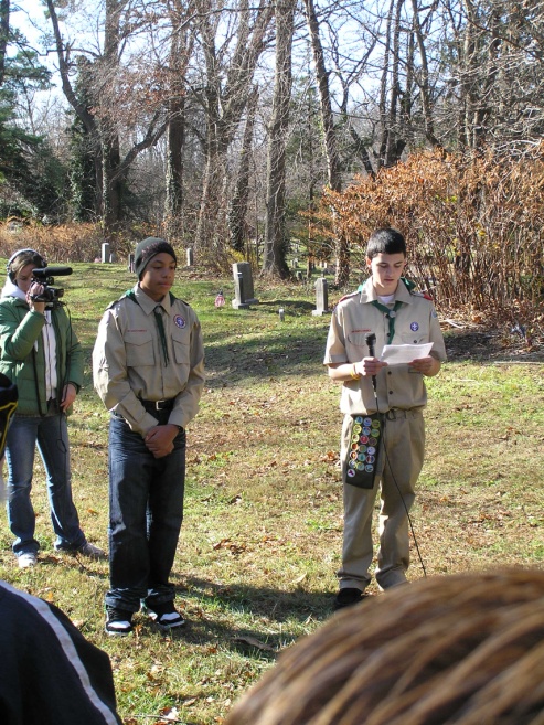 Port Chester Troop 6 Boy Scout Daniel Vitagliano spent months researching public records and recording information on the Rye African American cemetery to create an interactive online map of the site.