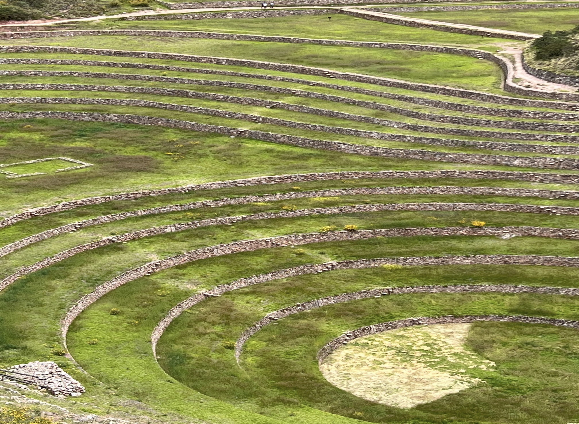 View of the Moray archaeological site in the Sacred Valley of the Incas.
