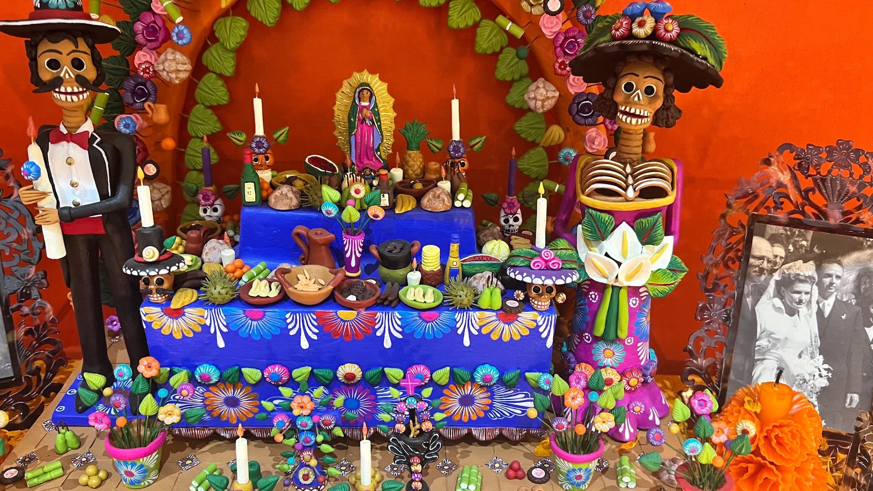 View of an altar during Dia de los Muertos in Mexico City. 