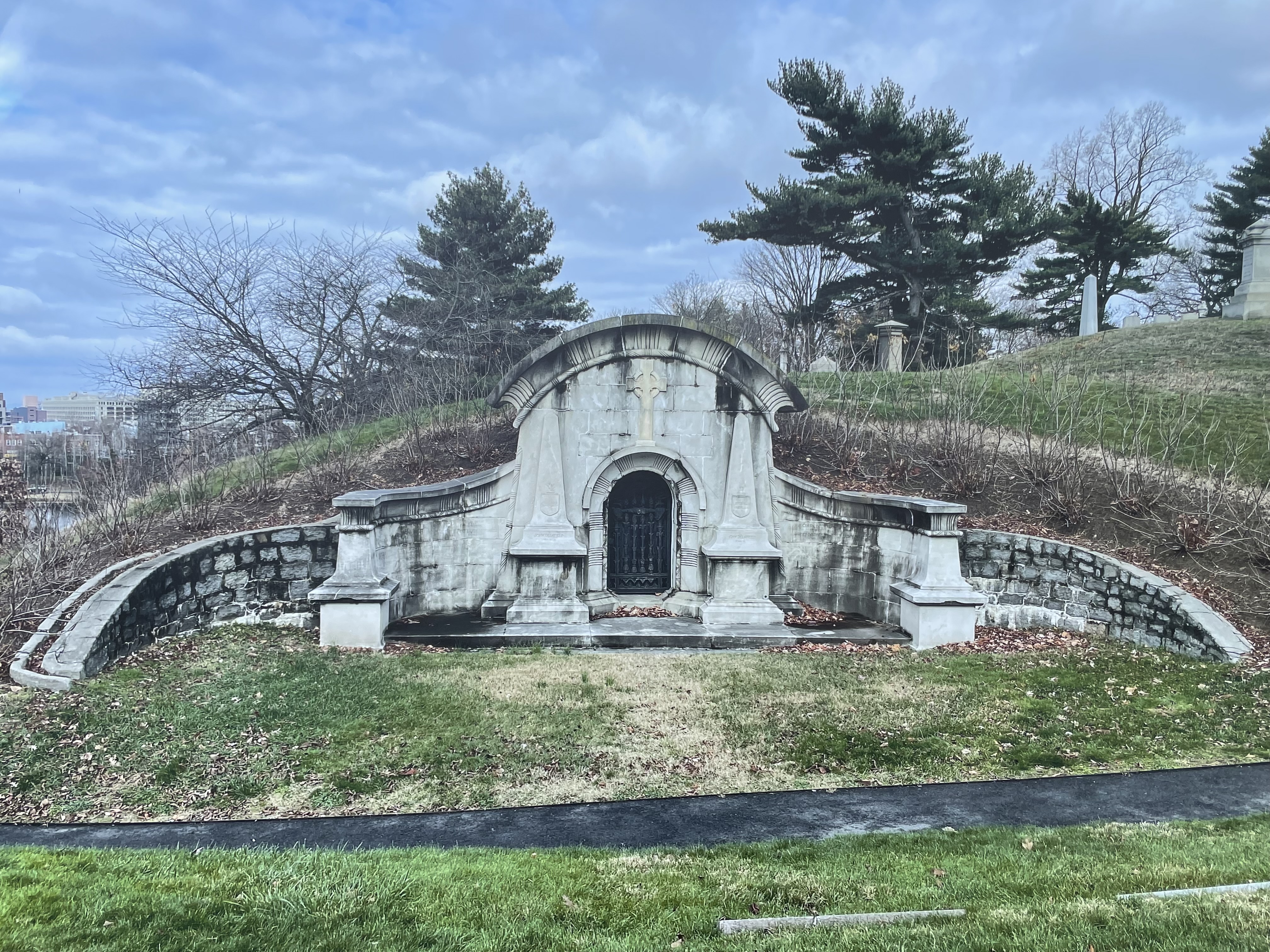 The Delafield Vault at Green-Wood Cemetery before restoration- 2023