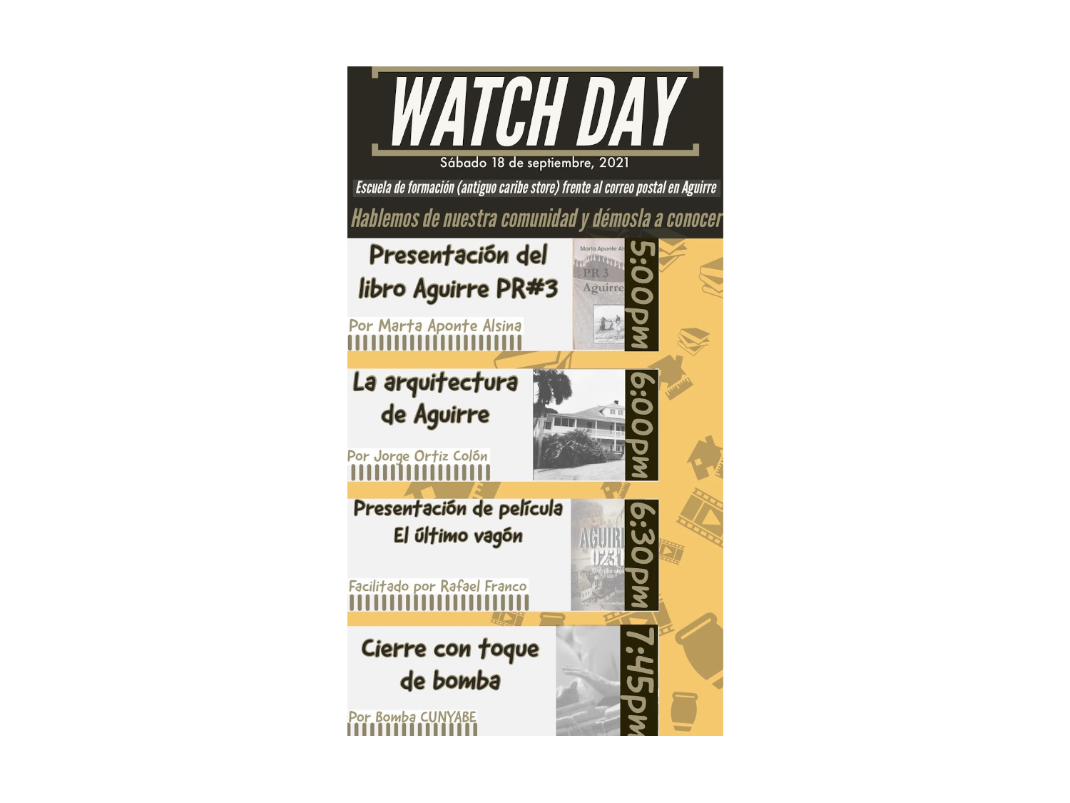 Central Aguirre Watch Day poster. 