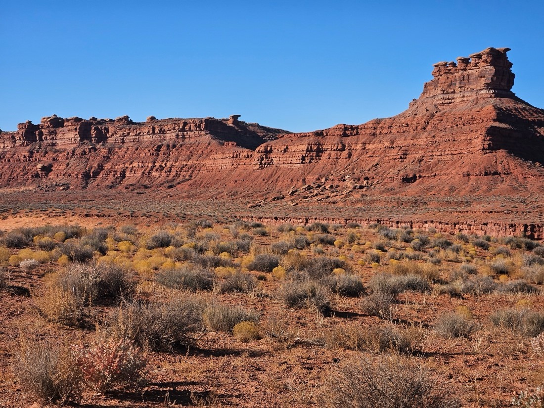 Valley of the Gods at Bears Ears National Monument, USA, hosts a number of towering buttes and remarkable sandstone cliffs along the 17-mile scenic trail.