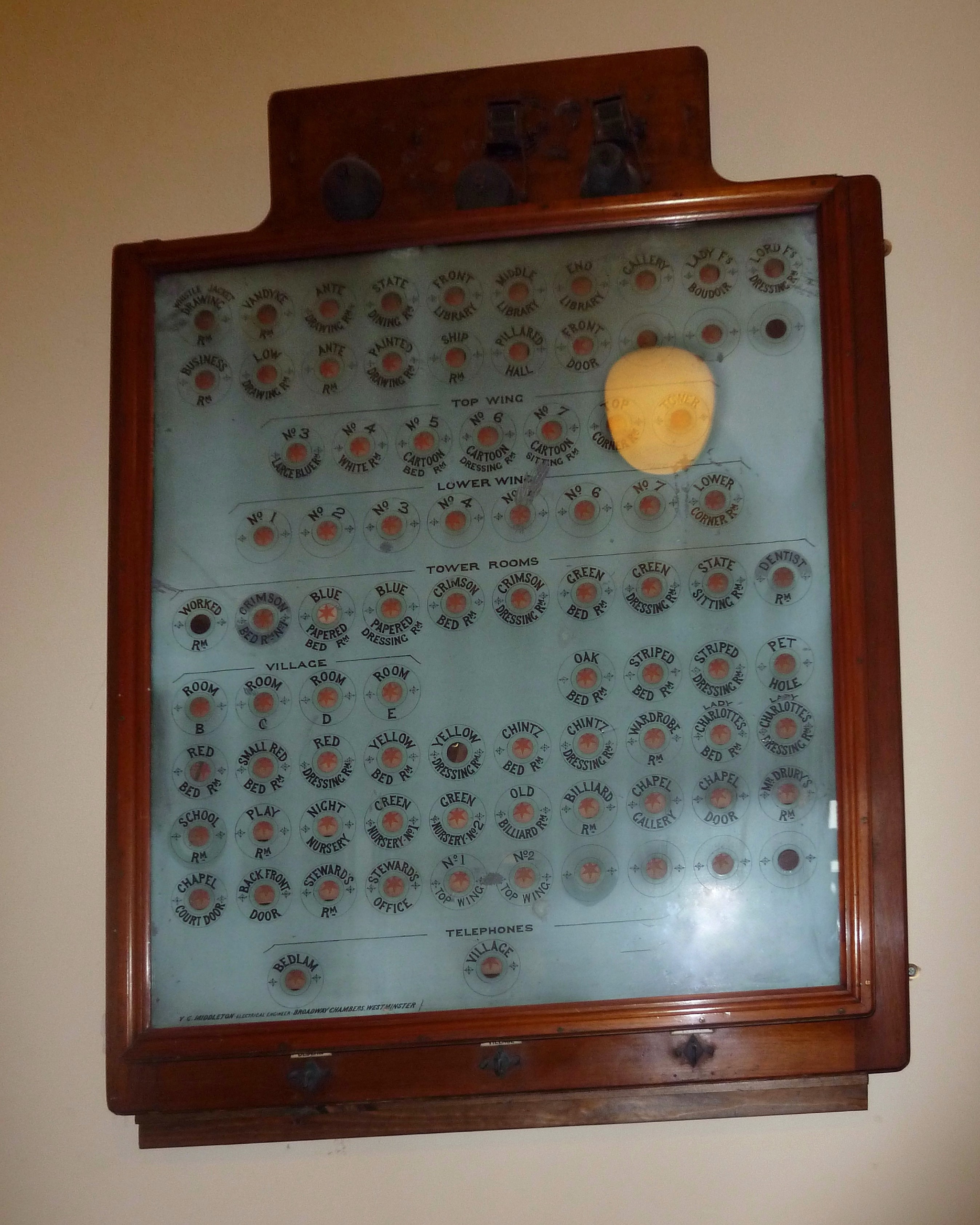 Servant’s bell board at Wentworth Woodhouse