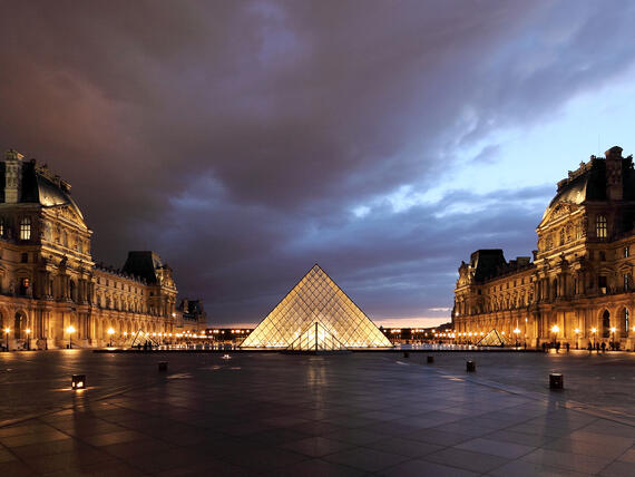 I.M. Pei’s pyramid at the Louvre Museum, Paris (1989)