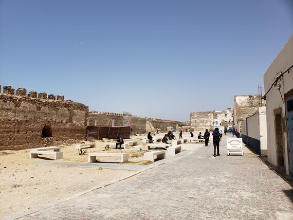 A park has replaced some structures within the Jewish Quarter of Essaouira.