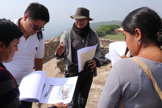 Students workshop at Monte Albán during their two-day visit.