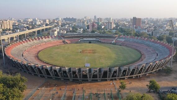 Patel Stadium seen from above. 