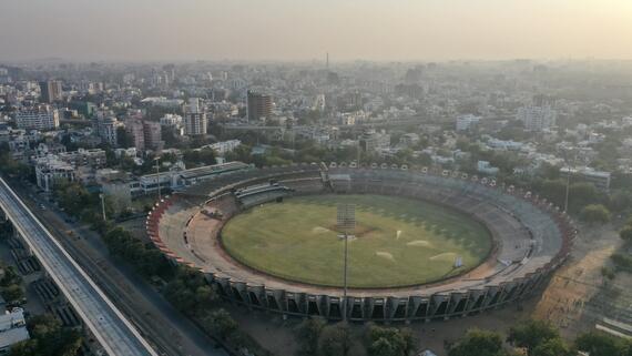 Sardar Vallabhbhai Patel Stadium aerial view. Photo credit: Jay Vadodaria. 