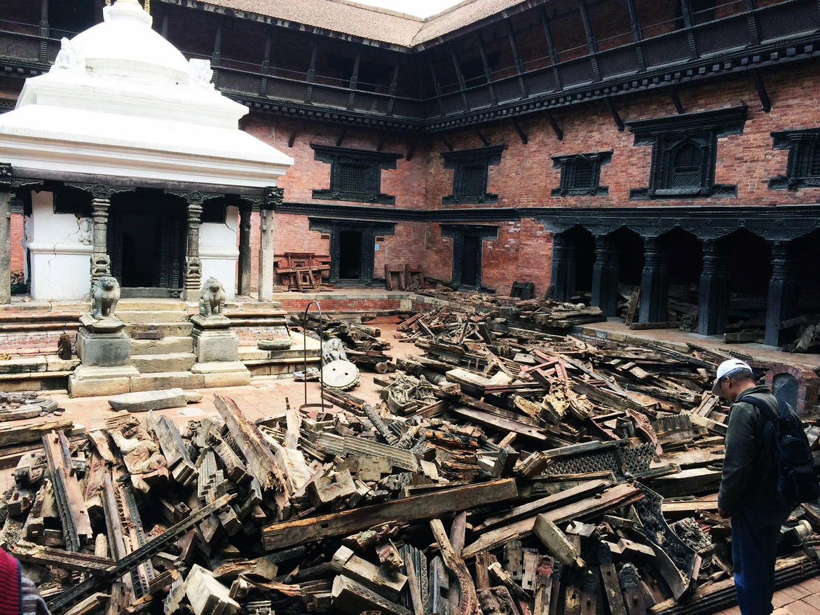 Rescued elements of Char Narayan Temple. Photo KVPT.