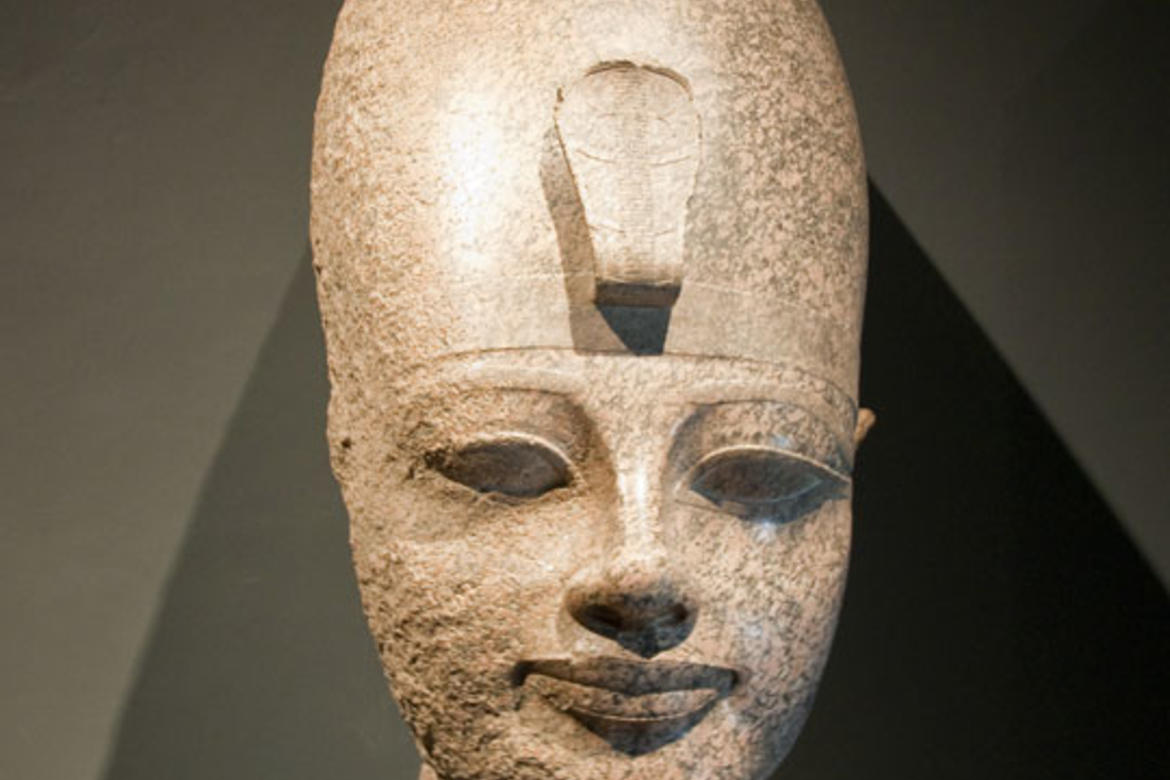 Head of Amenhotep III, after conserving the beard.
