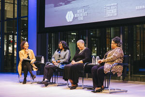 From left: Moderator Carol Jenkins with speakers Rep. A. Terri Sewell, Priscilla Hancock Cooper, and Joyce O'Neal.