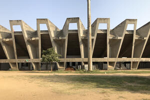 The Sardar Vallabhbhai Patel Stadium was one of the first folded-plate structures in India, 2018.