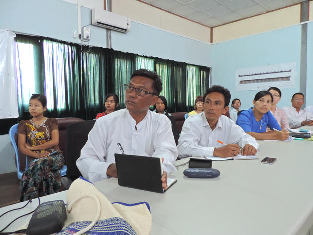 Myanmar Department of Archaeology staff during the laser scanning workshop, 2014