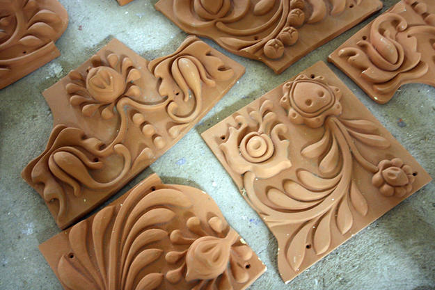 New terracotta elements for side facades, 2008