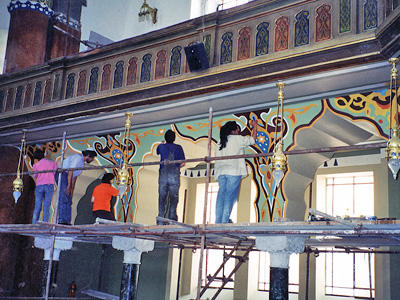 Conservators at work, 2002