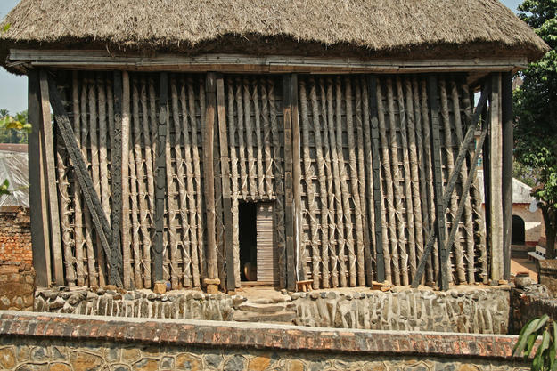 The Achum Shrine, made with wood and bamboo and covered with thatch, 2008