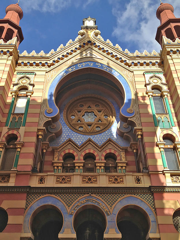 Façade displaying a Moorish architectural influence, 2013
