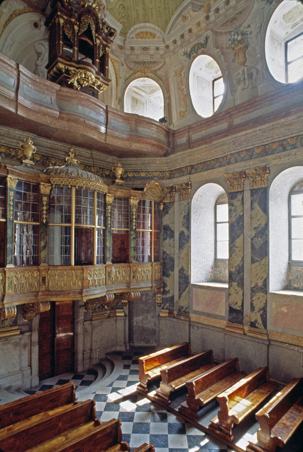 Interior of Vatice Chapel, before conservation , 1994