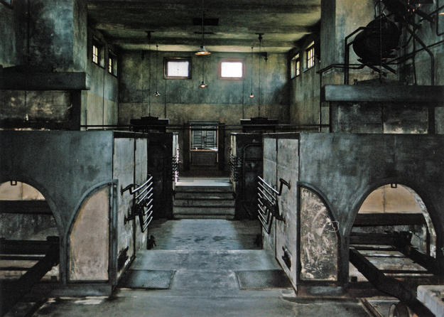 Interior of the crematorium during conservation, 2005