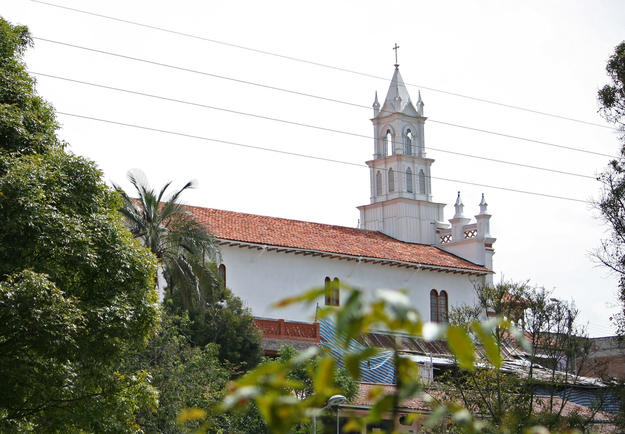 View of the rear façade of the church from El Barranco, 2011