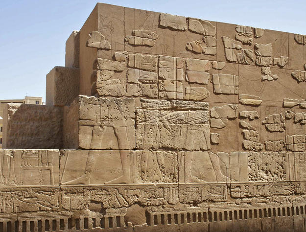 Amenhotep III court wall after conservation, 2011