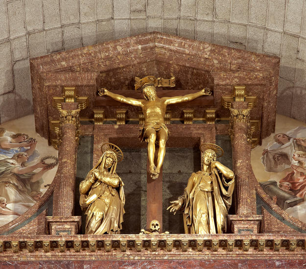 Detail of the High Altar before conservation, 2009