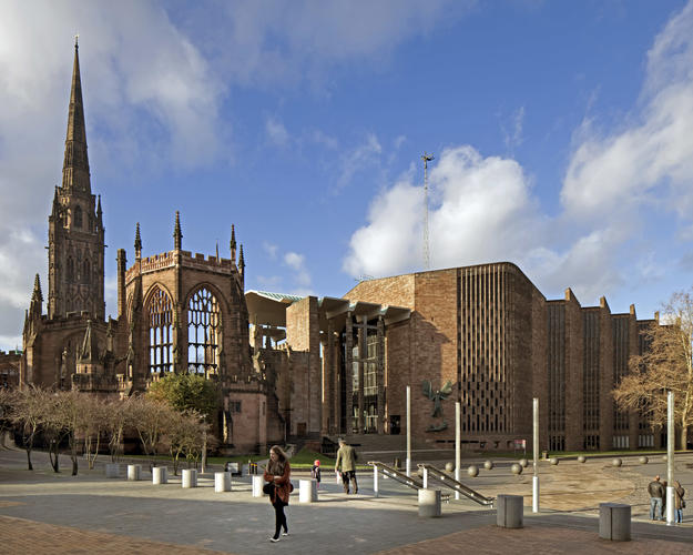 The ruins of St. Michael and the post-war cathedral link past to present, 2011