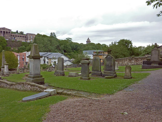 Old Canongate with graves from the late 1680s , 2011