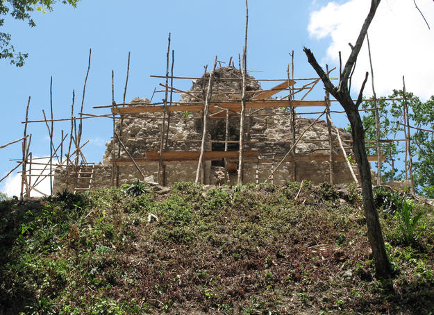 Structure B-18 during conservation, 2010
