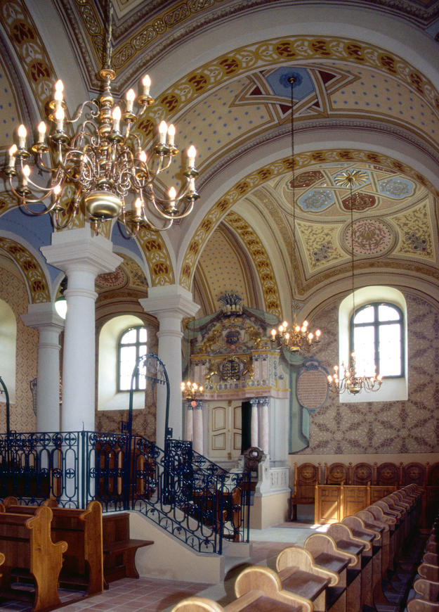 Interior with its remarkable bimah, 2004