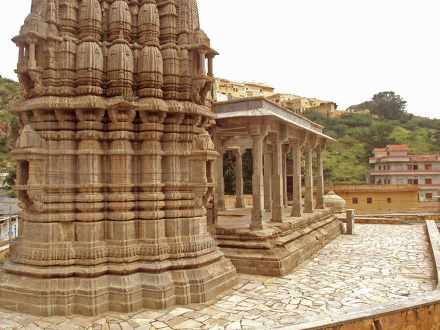 Southwest view of Temple Shikhara and Sabha Mandapa, 2011
