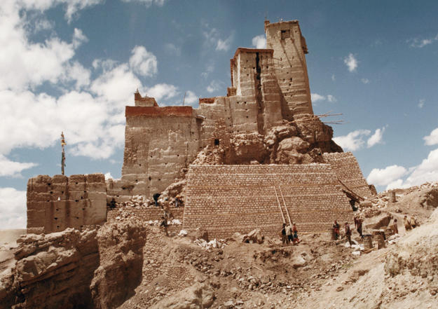 The mud-brick fortress perched high in the hills of Ladakh, 2002