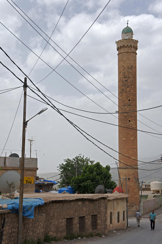 The minaret of Amedi survives from the period when the city was the center of the Bahdinan Emirate, 2012