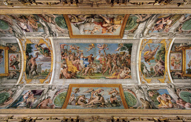 Barrel-vaulted ceiling of the gallery depicting the Loves of the Gods cycle, 2012