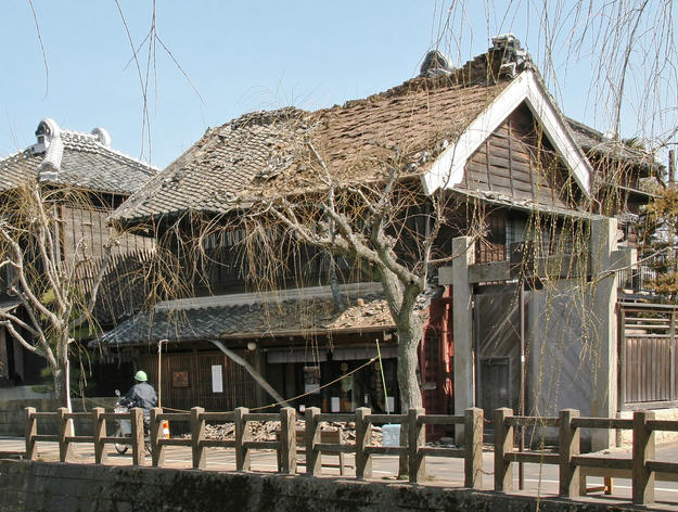 Sho-Jo Soy Sauce shop and warehouse after the earthquake , 2011