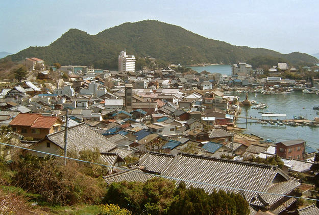 View of the townscape from the hill, 2004