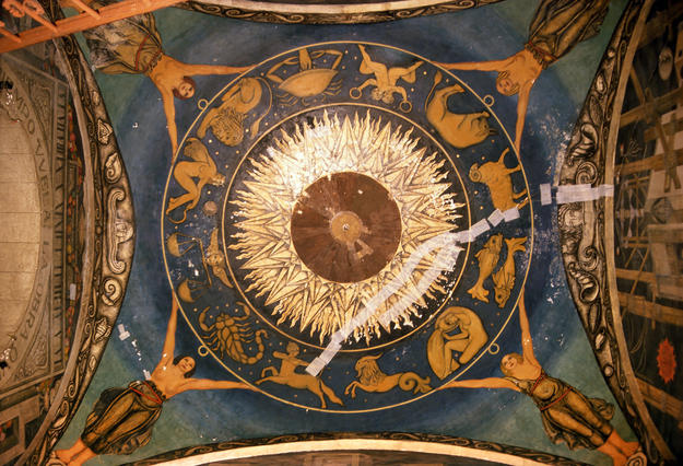 Ceiling of The Feast of the Holy Cross during conservation, 2001