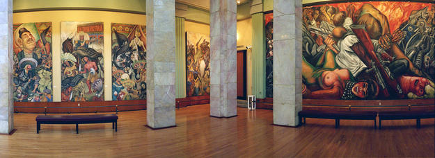 Spectacular murals inside the palace, 1999