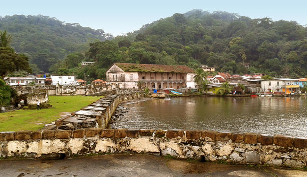 View of the town of Portobelo from San Gerónimo Fort, 2015