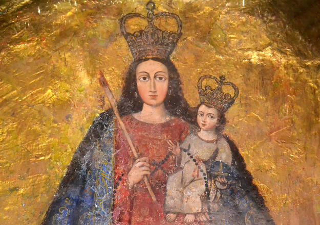 Mural painting of the Virgin de la Candelaria, 2014