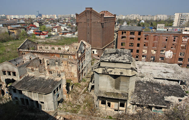 Bucharest's Assan Mill complex, one of the most important industrial heritage sites in the country, has suffered from abandonment and two large fires in 2008 and 2012, 2014