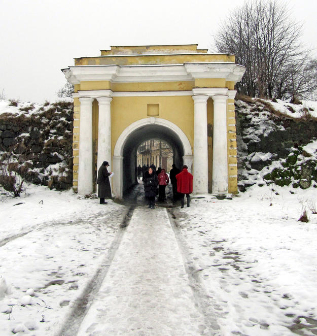 The entrance gate to the Anninskie Fortifications, built for protection in the period after Vyborg was captured by Russia in 1710, 2013