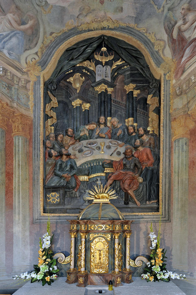 Altar of the Last Supper in the Lower Church, Chapel 5 after conservation , 2013