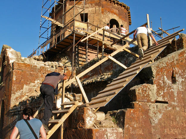 Façade with scaffolding, 2011