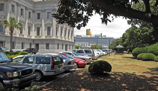 A cruise ship in the Charleston harbor, 2011
